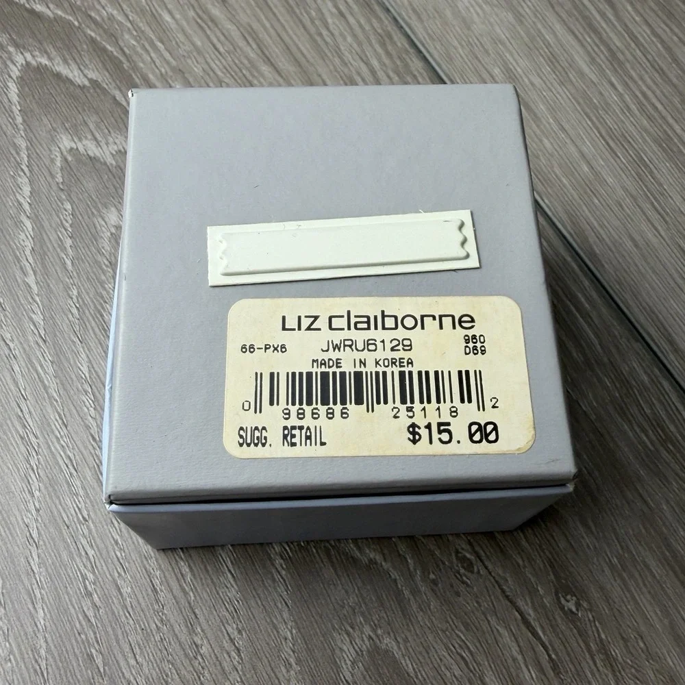Liz Claiborne Brilliant Floral Cluster Brooch Rhinestone Pearl Silver Tone